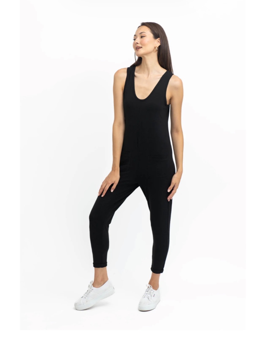Smash + Tess Saturday Romper Onesie in Midnight Black Size XS